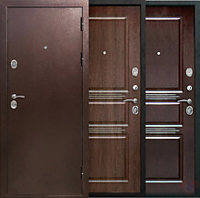 Дверь метал. Термо Норд антик медь, /МДФ Лиственница белая 860 L 