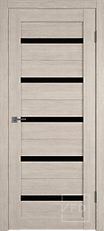 Дверь GL Atum X 7 Cappuccino (капучино) черное стекло 80