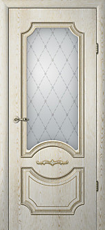 Полотно остекленное Art-Vinyl  Леонардо 600 ясень голд патина "шампань" стекло мателюкс "Классика"