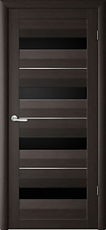 Полотно остекленное Эко-шпон Барселона темный кипарис стекло черное 700