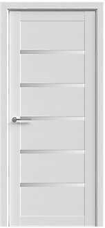 Полотно остекленное Эко-шпон Вена кедр снежный стекло мателюкс 800