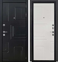 Дверь метал. 3К Крона  Черный кварц 01/белый матовый  960 R