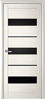 Полотно остекленное Эко-шпон Прага белый кипарис стекло черное 800