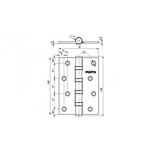 Петли универсальные 4В 100*70*2,5 РВ латунь