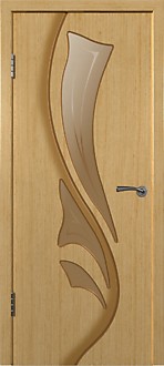 Дверь 5ДО1 Лилия Дуб 60 стекло бронза худ. левая