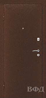 Дверь металл. Стандарт Х6 бел. дуб 960 R (медь)