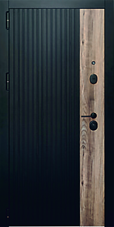 Дверь метал. Combi Band Carbon-Walnut/MAXI Mirror Ice 950*2030 R