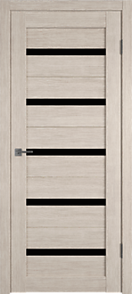 Дверь GL Atum X 7 Cappuccino (капучино) черное стекло 90