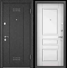 Дверь метал. DELTA-100 черный шелк/белый 860 R