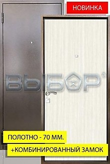 Дверь метал. "Новосел 2К", венге светлый 860 R