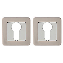 Накладка под цилиндр (квадратная) ЕТ QR SN/CP-3 матовый никель/хром (для ручки Веста)